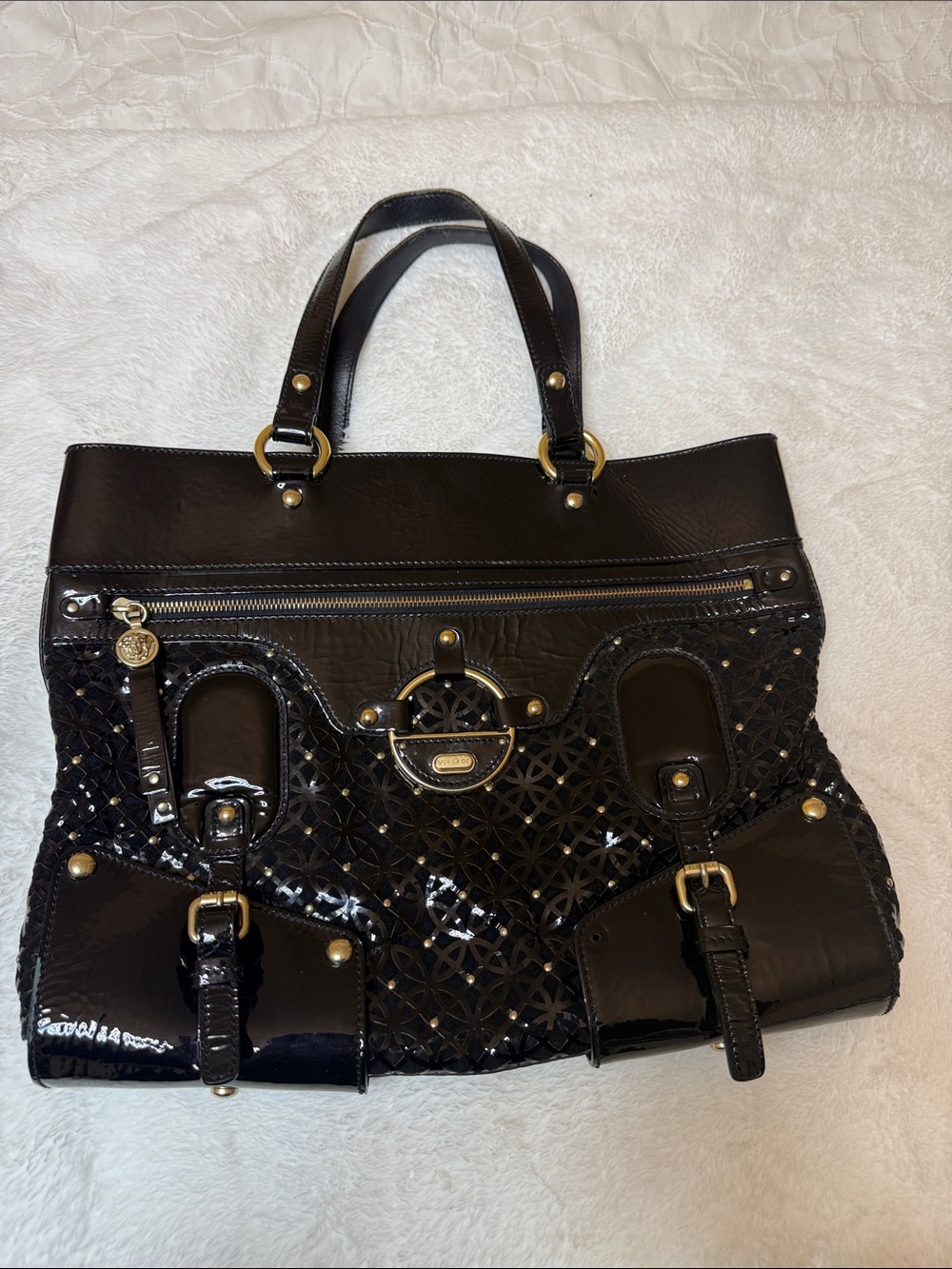 Versace Snap Out Of It open top tote vintage 2006